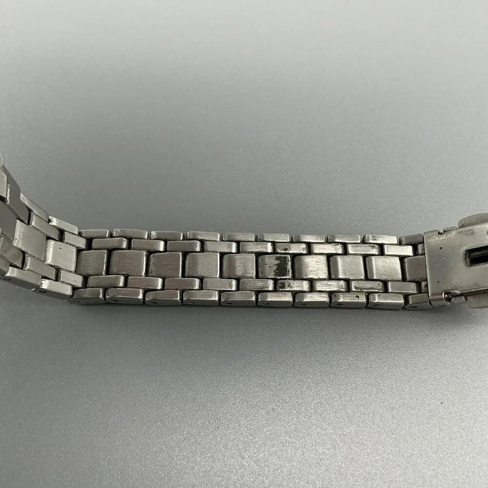 Anne Klein Womens Watch 24mm Silver Dial Crystal Bezel Date New Battery 6.25
